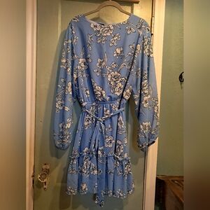 Flying Tomato Blue Floral Long Sleeve Dress